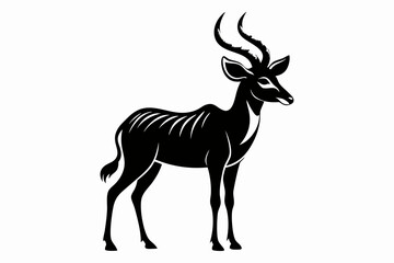 kudu silhouette line art vector illustration