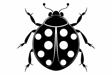 ladybug silhouette line art vector illustration