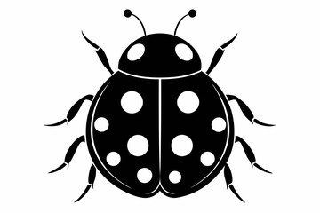 ladybug silhouette line art vector illustration