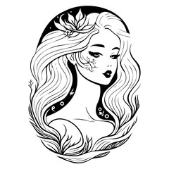 Enigmatic Enchantress: Nature's Veil Portrait