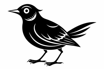 lark silhouette line art vector illustration