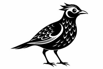 lark silhouette line art vector illustration