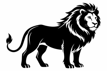 lion silhouette line art vector illustration