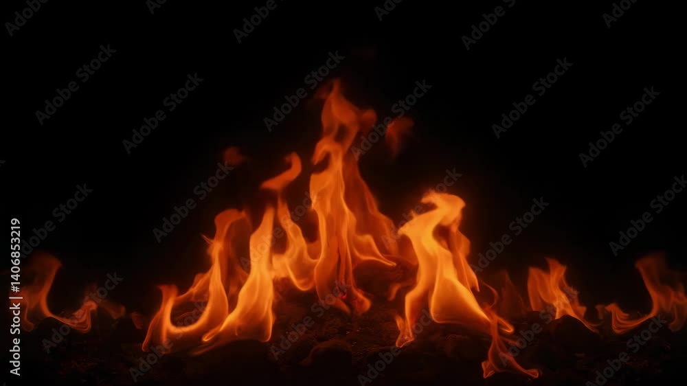 Poster vibrant flames dancing in darkness creating a captivating and dynamic visual experience of heat and 