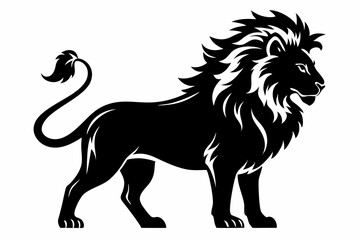 lion silhouette line art vector illustration
