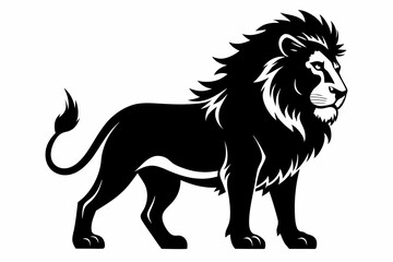 lion silhouette line art vector illustration