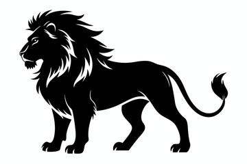 lion silhouette line art vector illustration
