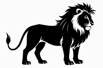 lion silhouette line art vector illustration