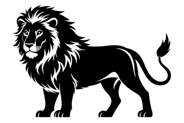 lion silhouette line art vector illustration