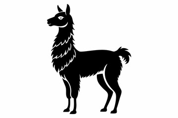 llama silhouette line art vector illustration