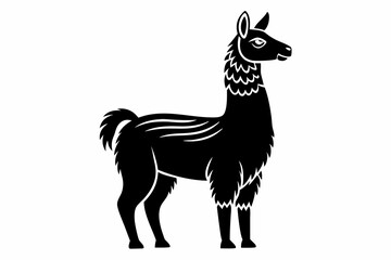 Fototapeta premium llama silhouette line art vector illustration