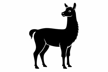 llama silhouette line art vector illustration