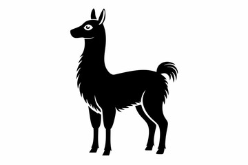 llama silhouette line art vector illustration