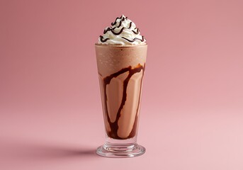 Indulge in a decadent chocolate milkshake creamy whipped topping rich chocolate drizzle perfect
