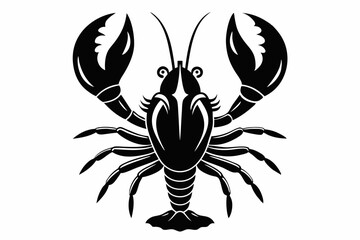 lobster silhouette line art vector illustration