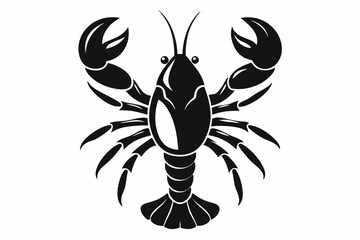 lobster silhouette line art vector illustration