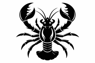 lobster silhouette line art vector illustration