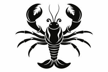 lobster silhouette line art vector illustration