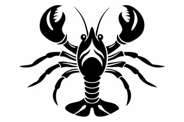 lobster silhouette line art vector illustration