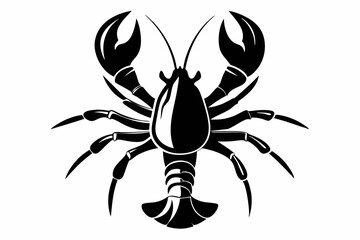 lobster silhouette line art vector illustration