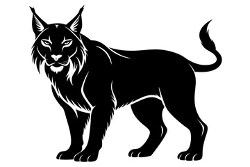 lynx silhouette line art vector illustration