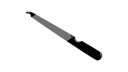 Steel Metal Nail File, black isolated silhouette