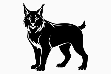 lynx silhouette line art vector illustration