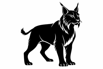 lynx silhouette line art vector illustration