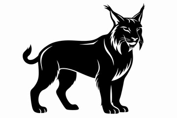 Obraz premium lynx silhouette line art vector illustration
