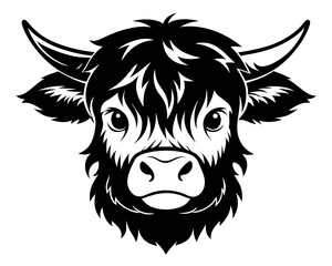 Cute Highland Cow Vector & SVG | Adorable Farm Animal Vector  for Rustic Crafts