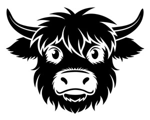 Cute Highland Cow Vector & SVG | Adorable Farm Animal Vector  for Rustic Crafts