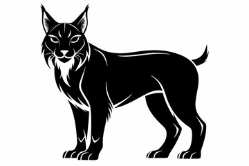 lynx silhouette line art vector illustration