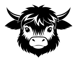 Cute Highland Cow Vector & SVG | Adorable Farm Animal Vector  for Rustic Crafts