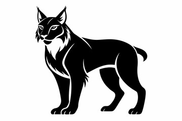 Obraz premium lynx silhouette line art vector illustration