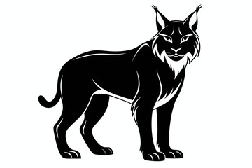 Obraz premium lynx silhouette line art vector illustration