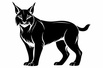 lynx silhouette line art vector illustration