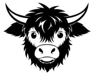 Obraz premium Cute Highland Cow Vector & SVG | Adorable Farm Animal Vector for Rustic Crafts