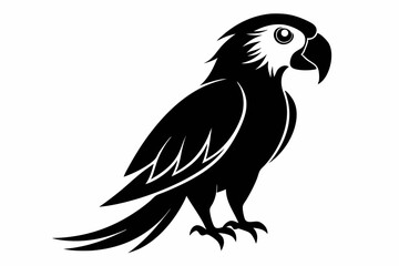 macaw silhouette line art vector illustration