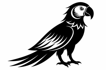 Obraz premium macaw silhouette line art vector illustration