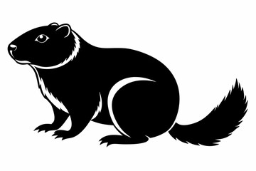marmot silhouette line art vector illustration