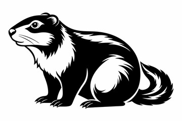 marmot silhouette line art vector illustration