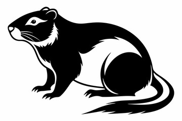 marmot silhouette line art vector illustration