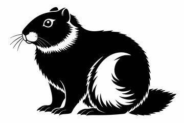 marmot silhouette line art vector illustration