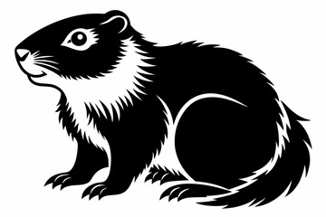 marmot silhouette line art vector illustration