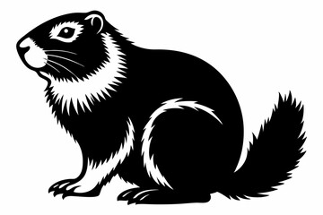 marmot silhouette line art vector illustration