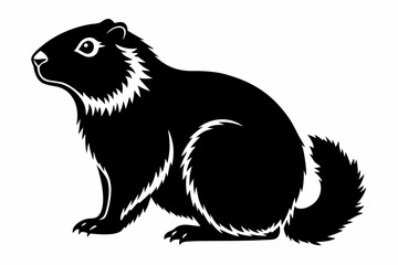 marmot silhouette line art vector illustration