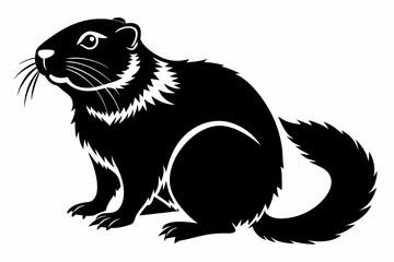 marmot silhouette line art vector illustration