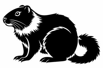 marmot silhouette line art vector illustration
