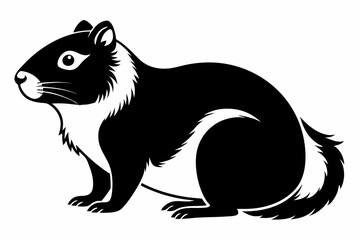 marmot silhouette line art vector illustration