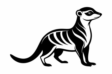 meerkat silhouette line art vector illustration